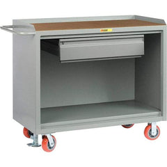 Little Giant - 3,600 Lb Capacity, 1 Drawer Mobile Service Bench - 41" Wide x 24" Deep x 43" High, Steel, Gray - Industrial Tool & Supply
