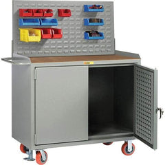 Little Giant - 3,600 Lb Capacity Mobile Workbench with Pegboard Panel - 48" Wide x 43-1/2" High - Industrial Tool & Supply