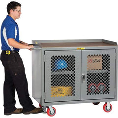 Little Giant - 3,600 Lb Capacity, 1 Shelf, 2 Door Mobile Cabinet - 48" Wide x 43" High - Industrial Tool & Supply