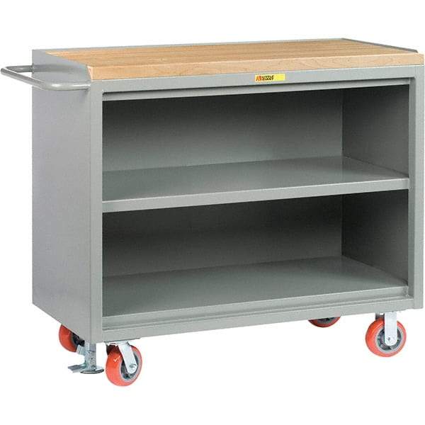 Little Giant - 3,600 Lb Capacity, 1 Drawer Mobile Service Bench - 41" Wide x 24" Deep x 43" High, Steel, Gray - Industrial Tool & Supply