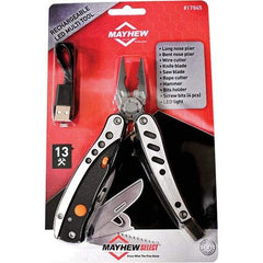 Mayhew - 13 Piece, Multi-Tool Set with 13 Functions - 6" OAL, 4" Closed Length - Industrial Tool & Supply