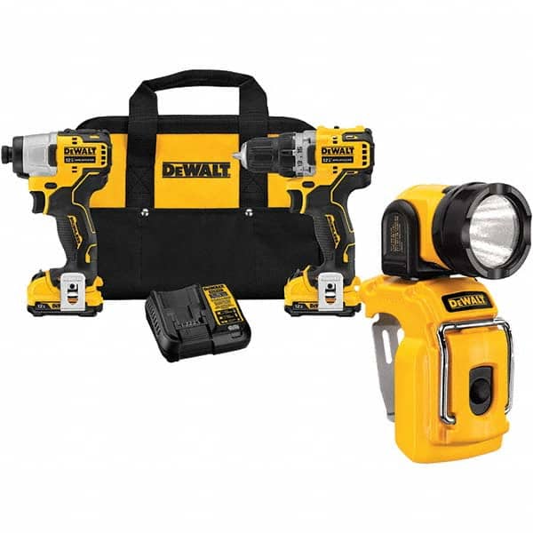 DeWALT - Cordless Tool Combination Kits Voltage: 12 Tools: Brushless Cordless Drill; Impact Driver - Industrial Tool & Supply