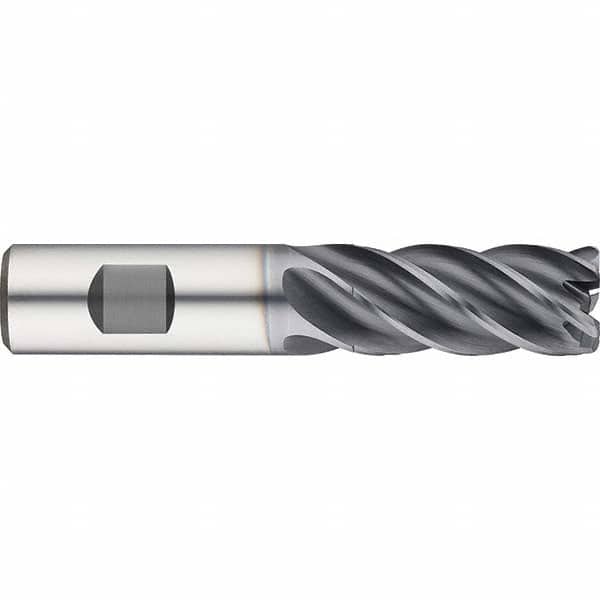 Guhring - 5/8" Diam 5 Flute Solid Carbide 0.09" Corner Radius End Mill - Industrial Tool & Supply