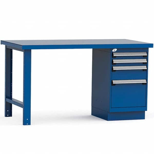 Rousseau Metal - Stationary Work Benches, Tables Type: Work Bench Top Material: Painted Steel - Industrial Tool & Supply