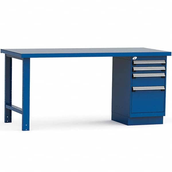 Rousseau Metal - Stationary Work Benches, Tables Type: Work Bench Top Material: Painted Steel - Industrial Tool & Supply