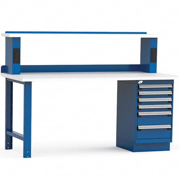 Rousseau Metal - Stationary Work Benches, Tables Type: Work Bench Top Material: Laminated Plastic - Industrial Tool & Supply