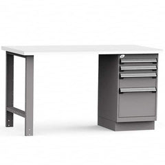 Rousseau Metal - Stationary Work Benches, Tables Type: Work Bench Top Material: Laminated Plastic - Industrial Tool & Supply