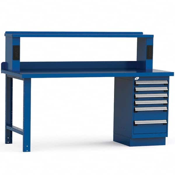 Rousseau Metal - Stationary Work Benches, Tables Type: Work Bench Top Material: Painted Steel - Industrial Tool & Supply