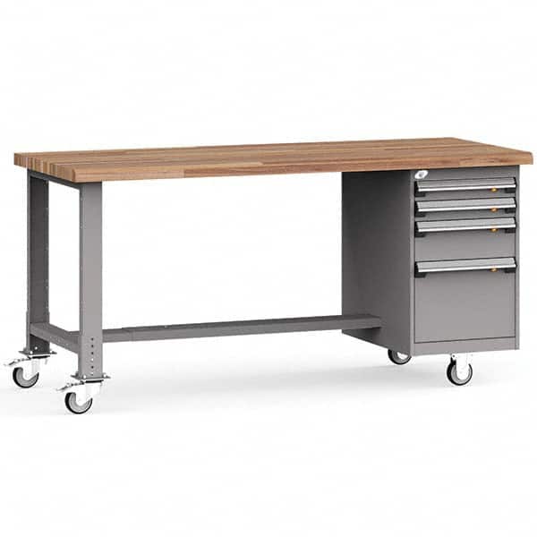 Rousseau Metal - Mobile Work Benches Type: Mobile Workbench Length: 72 (Inch) - Industrial Tool & Supply