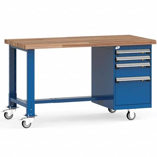 Rousseau Metal - Mobile Work Benches Type: Mobile Workbench Length: 60 (Inch) - Industrial Tool & Supply