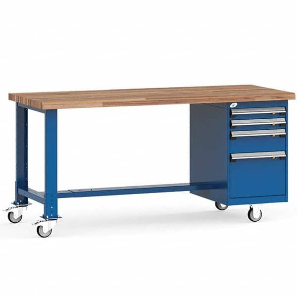 Rousseau Metal - Mobile Work Benches Type: Mobile Workbench Length: 72 (Inch) - Industrial Tool & Supply