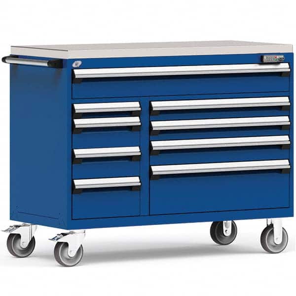Rousseau Metal - Tool Roller Cabinets Drawers Range: 5 - 10 Drawers Width Range: 48" and Wider - Industrial Tool & Supply