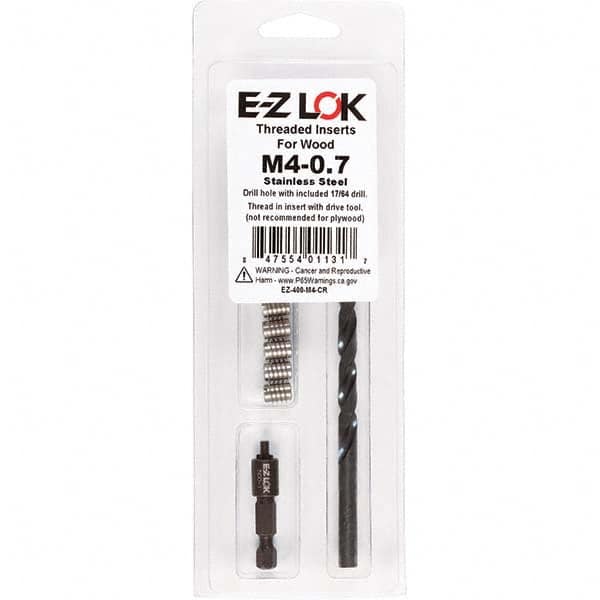 E-Z LOK - Thread Repair Kits Insert Thread Size (mm): M4x0.70 Includes Drill: Yes - Industrial Tool & Supply