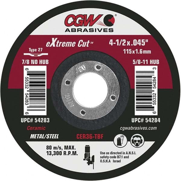 CGW Abrasives - Cutoff Wheels Tool Compatibility: Angle Grinders Wheel Diameter (Inch): 6 - Industrial Tool & Supply