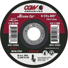 CGW Abrasives - Cutoff Wheels Tool Compatibility: Angle Grinders Wheel Diameter (Inch): 6 - Industrial Tool & Supply
