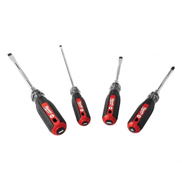 Milwaukee Tool - Screwdriver Sets Screwdriver Types Included: Phillips; Slotted Number of Pieces: 4 - Industrial Tool & Supply