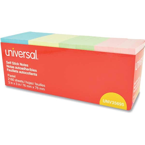 UNIVERSAL - Note Pads, Writing Pads & Notebooks Writing Pads & Notebook Type: Self-Stick Notes Size: 3 x 3 - Industrial Tool & Supply