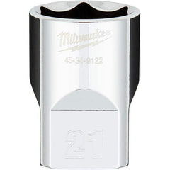 Milwaukee Tool - Hand Sockets Drive Size (Inch): 1/2 Size (mm): 21.0000 - Industrial Tool & Supply
