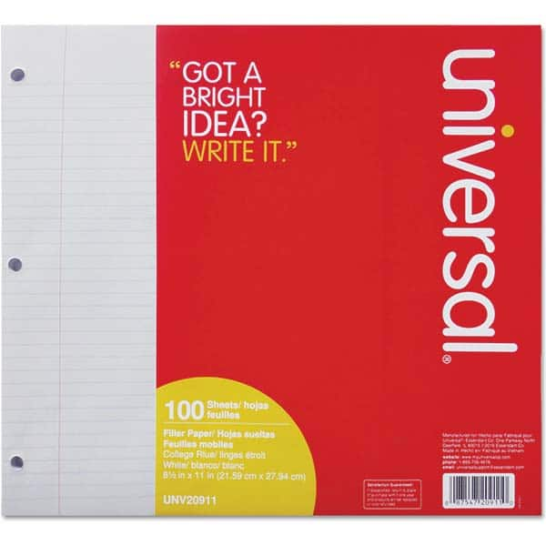 UNIVERSAL - Note Pads, Writing Pads & Notebooks Color: White - Industrial Tool & Supply