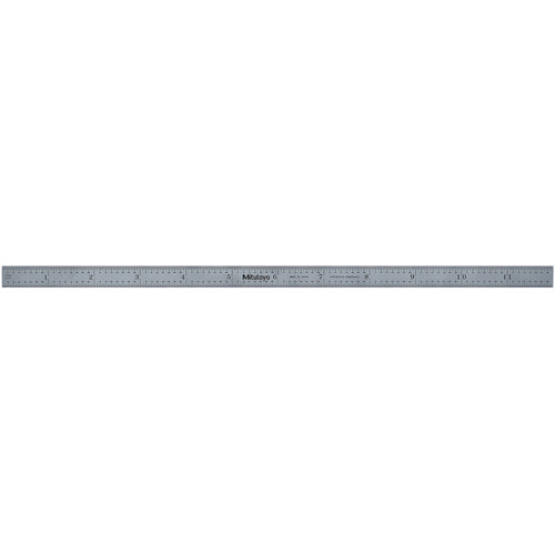 Satin Chrome Finish Full Flex Steel Rule- Model 182-221-12″ Length-4R Graduation-1/2″ Width - Industrial Tool & Supply