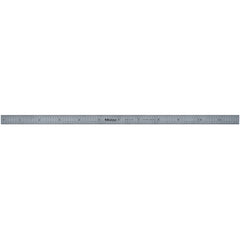 Satin Chrome Finish Full Flex Steel Rule- Model 182-221-12″ Length-4R Graduation-1/2″ Width - Industrial Tool & Supply