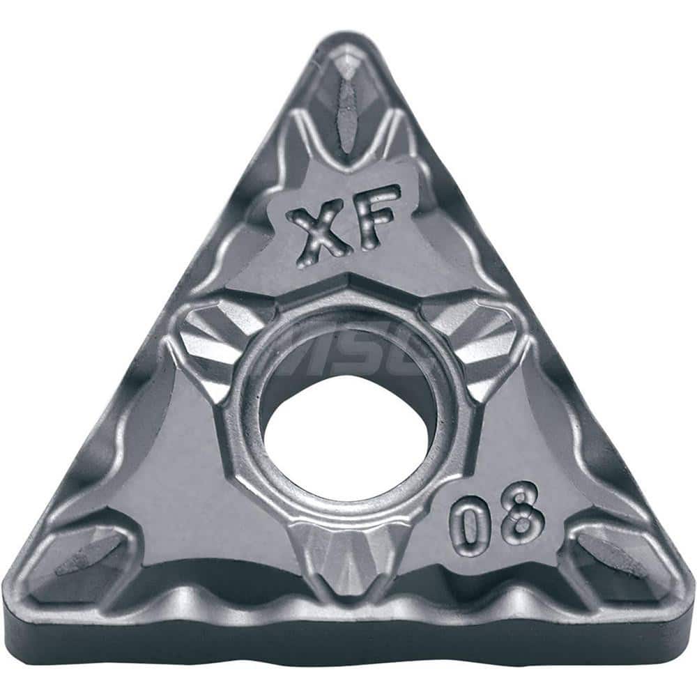 Kyocera TNMG 332XF TN610 Grade Uncoated Cermet, 0 Degree, Triangle, Negative Rake Angle, Neutral Turning Insert for Continuous and Finishing in (P) Carbon/Alloy Steel