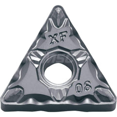Kyocera TNMG 332XF TN610 Grade Uncoated Cermet, 0 Degree, Triangle, Negative Rake Angle, Neutral Turning Insert for Continuous and Finishing in (P) Carbon/Alloy Steel