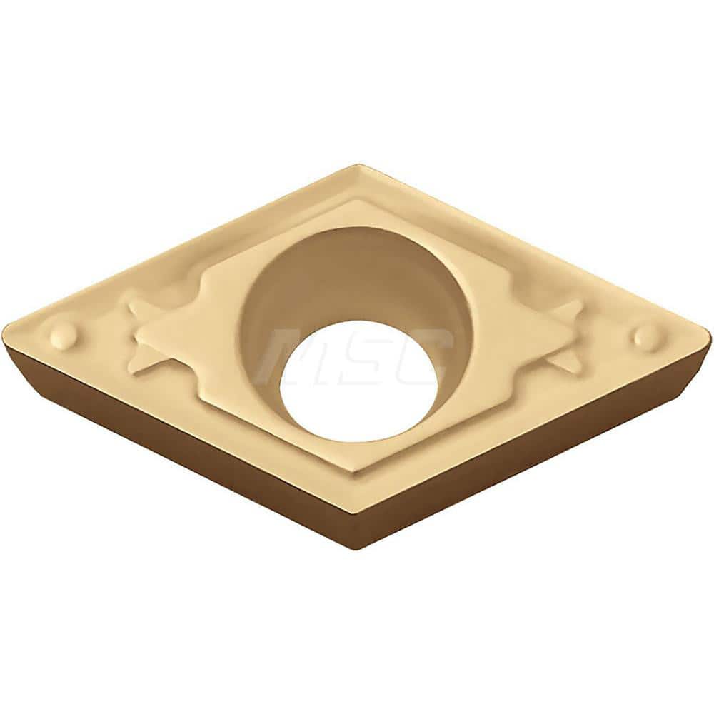 Kyocera DCMT 2152HQ CA5525 Grade CVD Carbide, 7 Degree, Diamond, Positive Rake Angle, Neutral Turning Insert for Light Interruption and Finishing-Medium in (P) Carbon/Alloy Steel