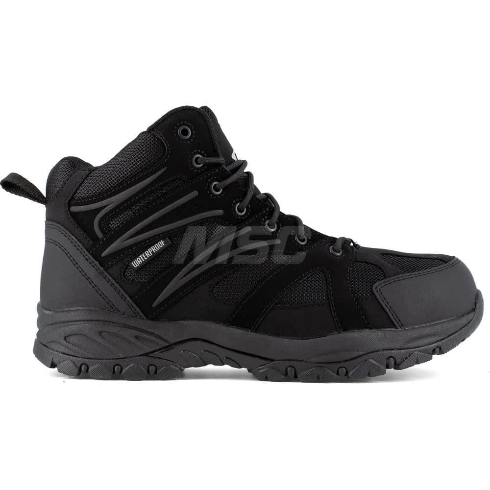 Work Boot: Size 6.5, 4″ High, Leather, Composite Toe Black, Wide Width