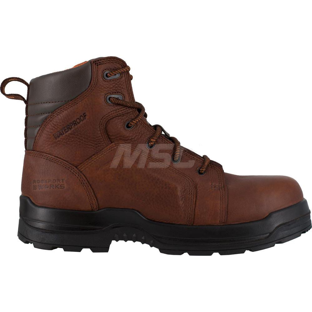 Work Boot: Size 8.5, 6″ High, Leather, Composite Toe Brown, Wide Width
