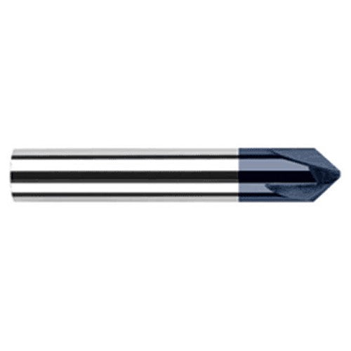 Chamfer Cutters - 0.1875″ (3/16″) Shank Diameter × 15° per side Carbide Flat Chamfer Cutter, 3 Flutes, AlTiN Coated