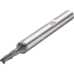 Corner Radius End Mill: 0.3543″ Dia, 3 Flutes, Solid Carbide 35 ° Helix, SIRON-A Coated, Corner Chamfer End, Series JSE513