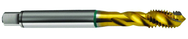 1/4-20 2B 3-Flute Cobalt Green Ring Semi-Bottoming 40 degree Spiral Flute Tap-TiN - Industrial Tool & Supply