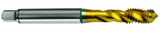 12-24 2B 3-Flute Cobalt Green Ring Semi-Bottoming 40 degree Spiral Flute Tap-TiN - Industrial Tool & Supply