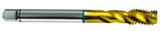10-32 2B 3-Flute Cobalt Green Ring Semi-Bottoming 40 degree Spiral Flute Tap-TiN - Industrial Tool & Supply