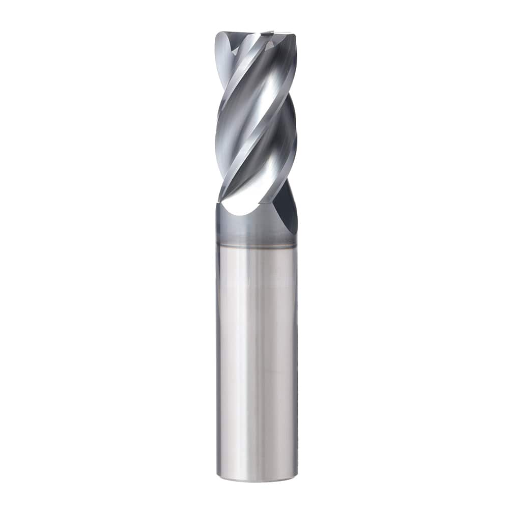 Corner Radius End Mill: 3/8″ Dia, 1/2″ LOC, 0.03″ Radius, 4 Flutes, Solid Carbide 2″ OAL, 3/8″ Shank Dia, 37 ° Helix, AlCrN Coated, Corner Radius End, Centercutting, Series XPVS