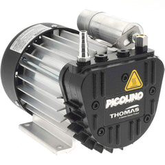 Thomas - Rotary Vane-Type Vacuum Pumps Voltage: 120 VAC Length (Decimal Inch): 8.2300 - Industrial Tool & Supply