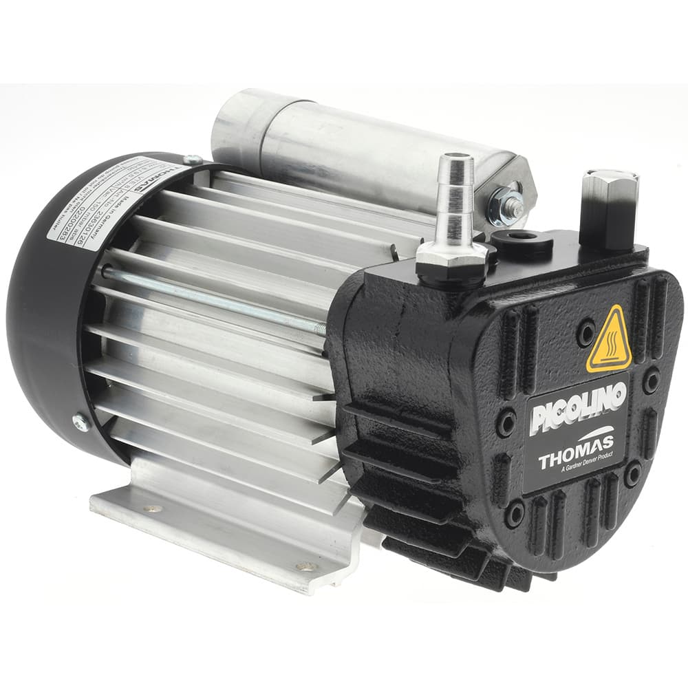 Thomas - Rotary Vane-Type Vacuum Pumps Voltage: 115 VAC Length (Decimal Inch): 9.8000 - Industrial Tool & Supply