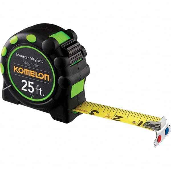 Komelon - 25' x 1" Yellow Blade Tape Measure - Industrial Tool & Supply