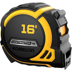 Komelon - 16' x 1-1/4" Hi-Vis Yellow/White Blade Tape Measure - Industrial Tool & Supply