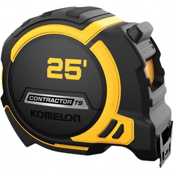 Komelon - 25' x 1-1/4" Hi-Vis Yellow/White Blade Tape Measure - Industrial Tool & Supply