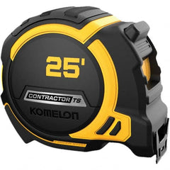Komelon - 25' x 1-1/4" Hi-Vis Yellow/White Blade Tape Measure - Industrial Tool & Supply