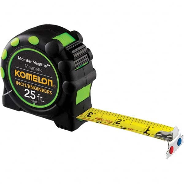 Komelon - 25' x 1" Yellow Blade Tape Measure - Industrial Tool & Supply