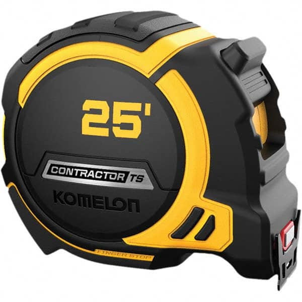 Komelon - 25' x 1-1/4" Hi-Vis Yellow/White Blade Tape Measure - Industrial Tool & Supply