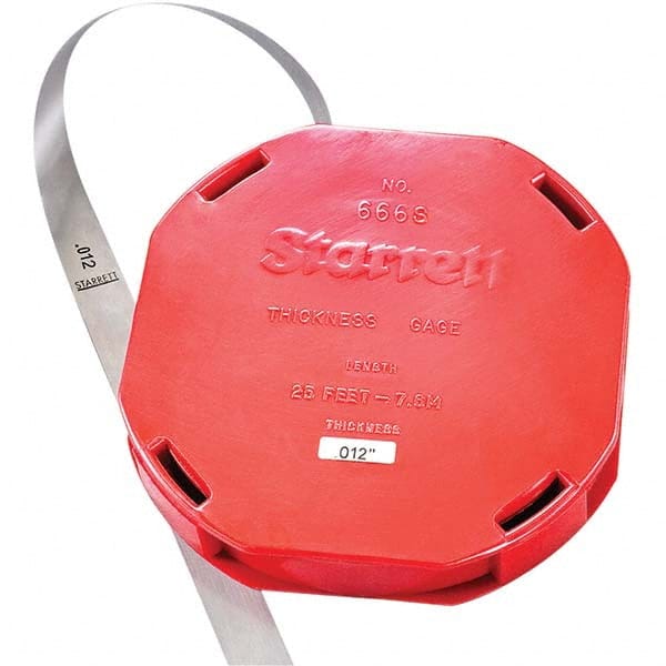 Starrett - Feeler Stock Rolls Thickness (Decimal Inch): 0.0120 Overall Length (Feet): 25.00 - Industrial Tool & Supply