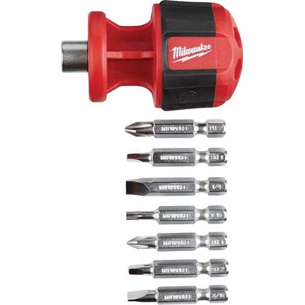 Milwaukee Tool - Bit Screwdrivers Type: 8-in-1 Nut Driver Tip Type: Philips; Slotted; Square; Torx - Industrial Tool & Supply