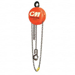 Cyclone - 1,000 Lb Capacity, 20' Lift Height, Chain Manual Hoist - Industrial Tool & Supply