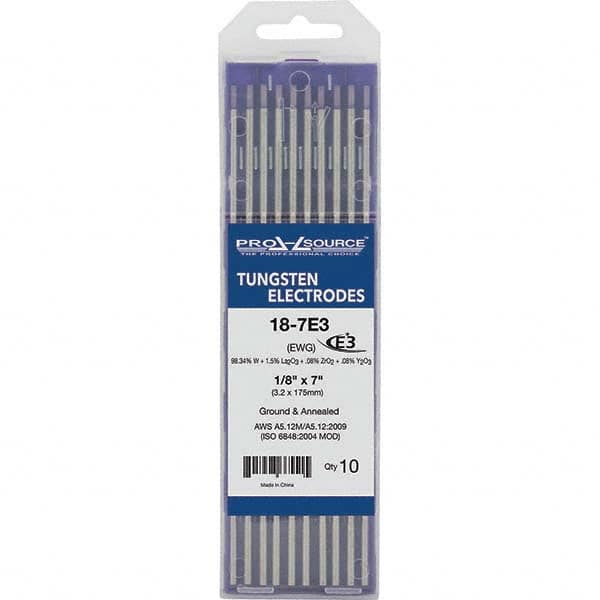 PRO-SOURCE - Tungsten Electrodes Type: E3 Diameter (Inch): 1/8 - Industrial Tool & Supply