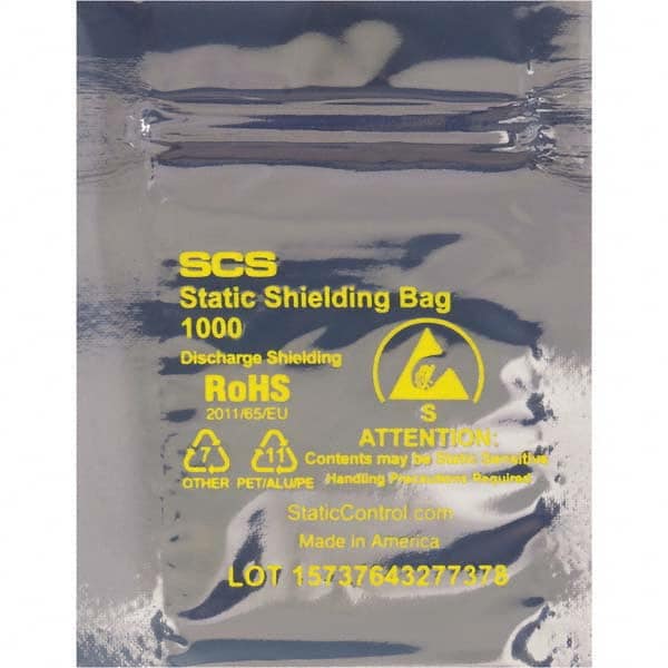 Value Collection - Pack of (100) 8 x 10" 3 mil Anti-Static Poly Bags - Industrial Tool & Supply