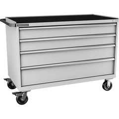 Champion Tool Storage - Mobile Work Centers; Type: Standard Depth Retainer Top Cabinet ; Load Capacity (Lb.): 440.000 ; Number of Drawers: 4 ; Width (Inch): 56-1/2 ; Depth (Inch): 28-1/2 ; Height (Inch): 43-1/4 - Exact Industrial Supply